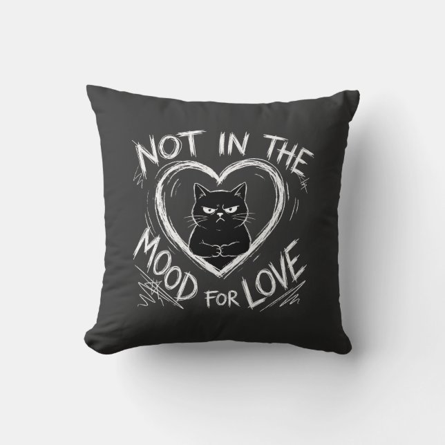 Not In The Mood For Love Grumpy Cat Sarcastic Kudde (Framsida)