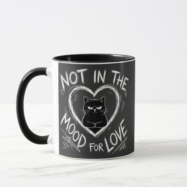 Not In The Mood For Love Grumpy Cat Sarcastic Mugg (Vänster)