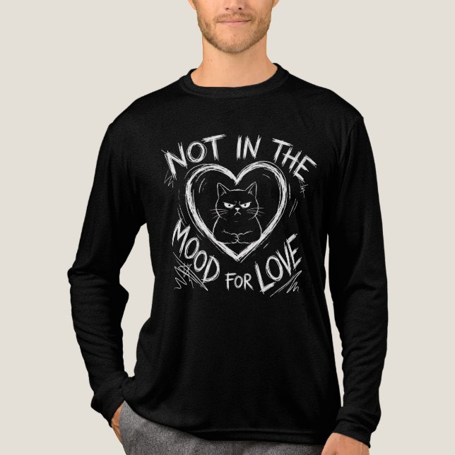 Not In The Mood For Love Grumpy Cat Sarcastic T Shirt (Framsida)