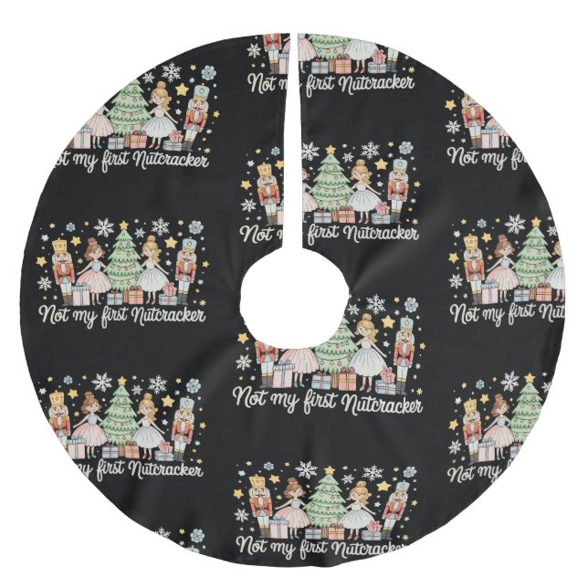 Not My First Nutcracker Sugar Plum Fairy Christmas Julgransmatta Borstad Polyester (Framsidan)