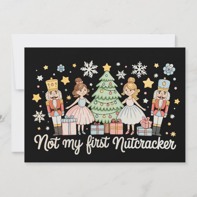 Not My First Nutcracker Sugar Plum Fairy Christmas Julkort (Framsida)