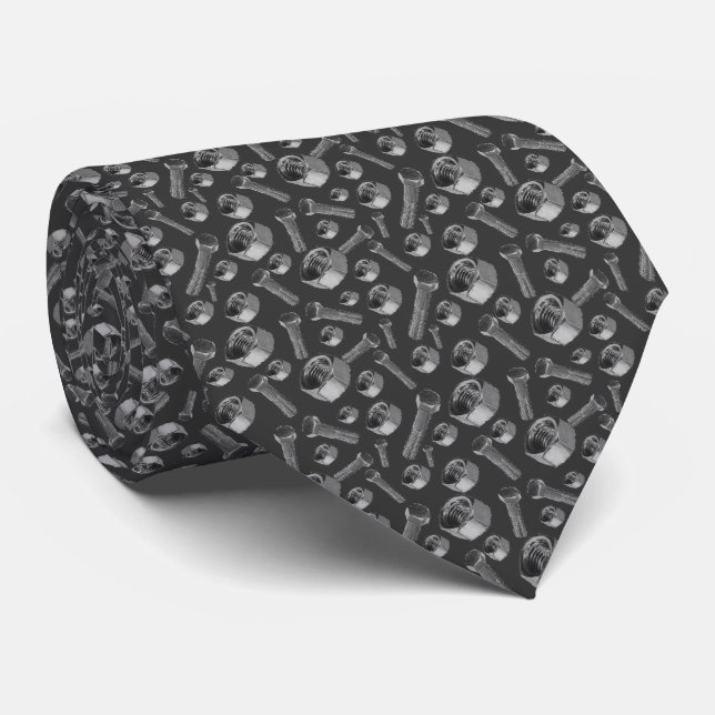 Nöt och Bults Skriv ut på Necktie Slips (Rullad)