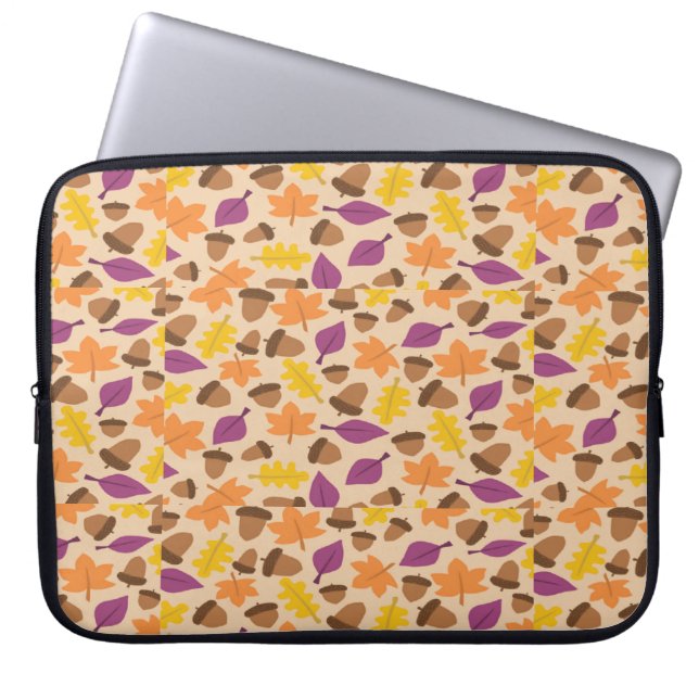 Nöt och löv hösten mönster laptop fodral (Framsidan)