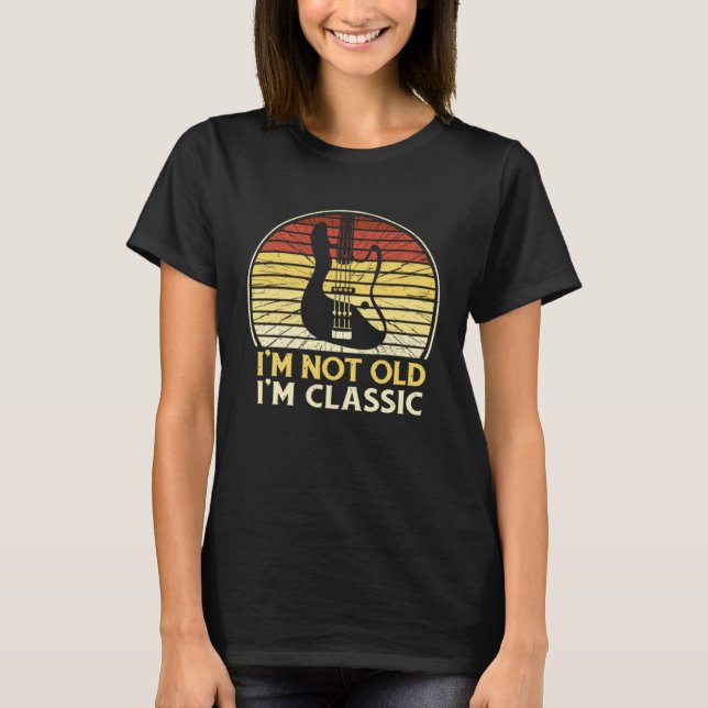 Not Old Classic Aging Graphic Acoustic Guitar T Shirt (Framsida)