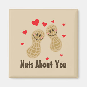 Nöt om dig Cute Peanuts Food Pun Humor Tecknad Magnet