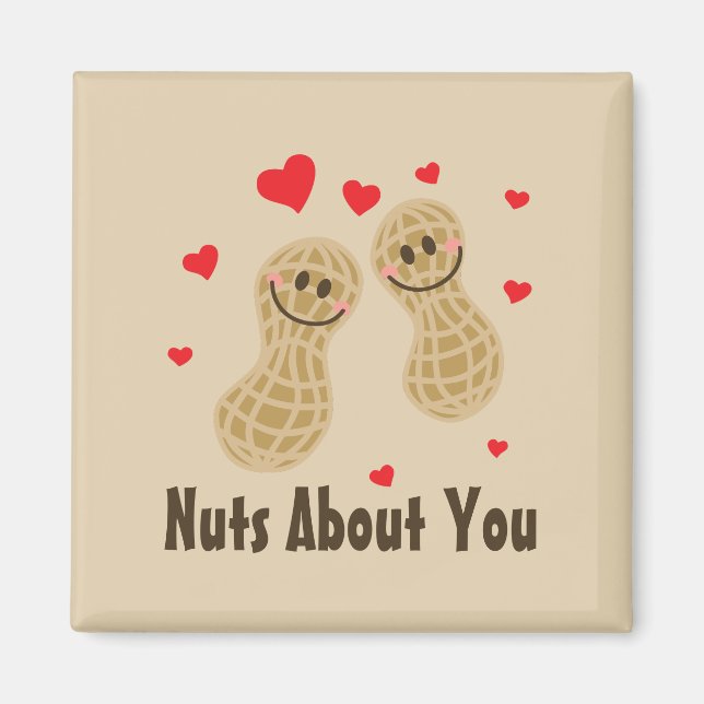 Nöt om dig Cute Peanuts Food Pun Humor Tecknad Magnet (Framsidan)