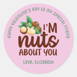 Nöt om din fräcka Pun Cute Valentine Day-Rosa Runt Klistermärke