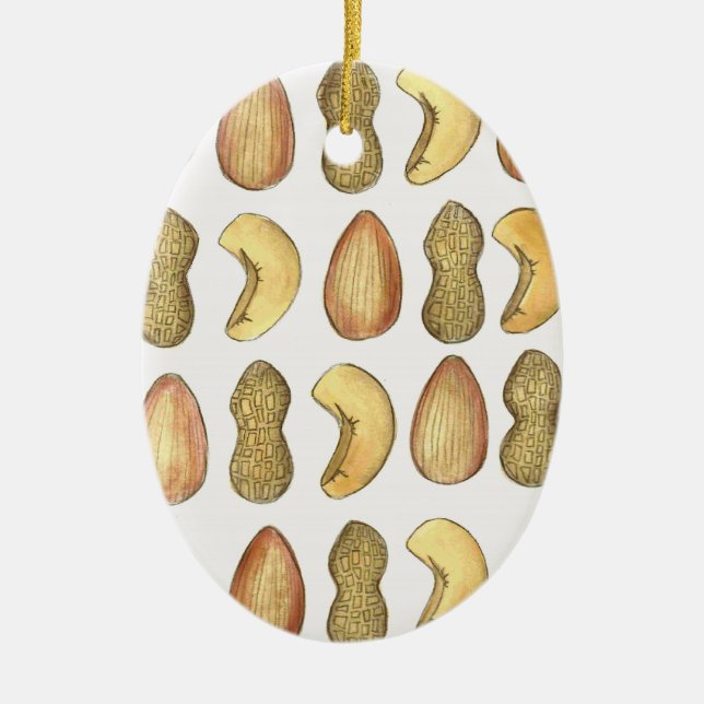 Nöt om din Peanut Almond Valentindag Julgransprydnad Keramik (Framsidan)