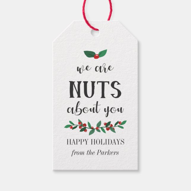 Nöt Om dina julgranar Presentetikett (Framsidan)