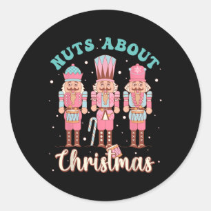 Nöt Om julens Roligt Pastel-julklapp Runt Klistermärke