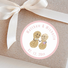 Nöt om varandras Cute Couple bröllopsförmån Runt Klistermärke