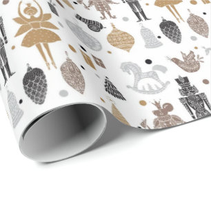 Nöt Ornaments Nutcracker-Älvor Svälla Pappert Presentpapper