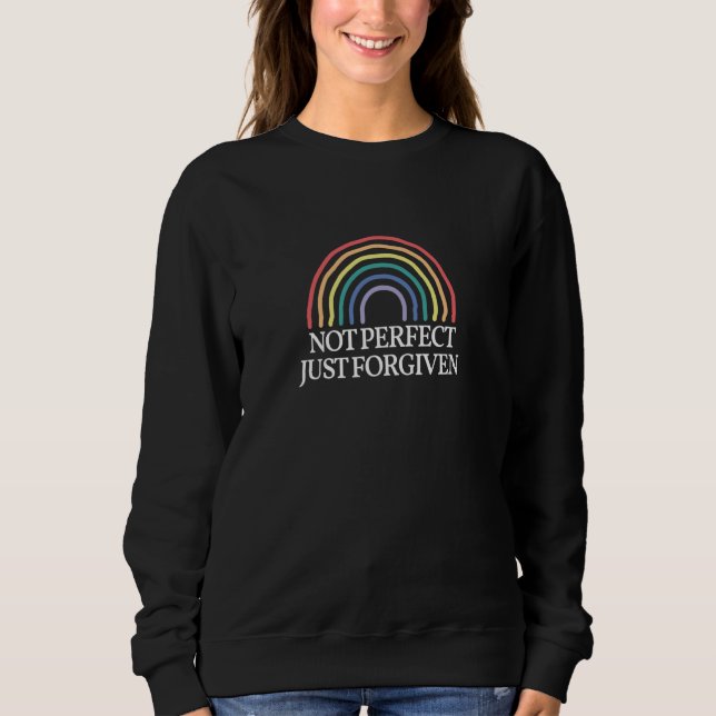 Not Perfect Just Forgiven Rainbow for Christian Ca T Shirt (Framsida)