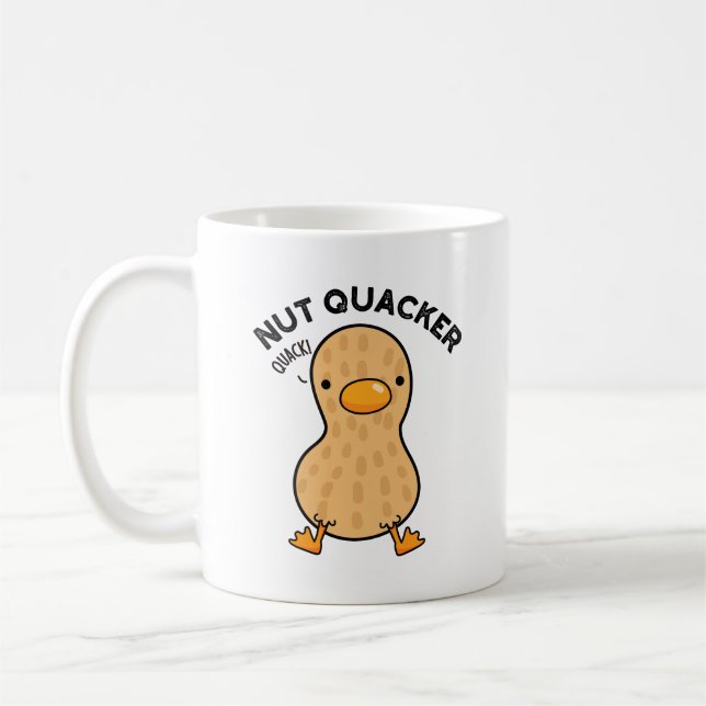 Nöt Quacker Funny Peanut Puns Kaffemugg (Vänster)