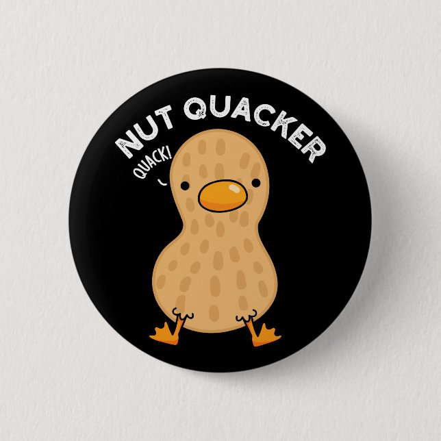 Nöt Quacker Funny Peanut Puns Mörk BG Knapp (Framsida)