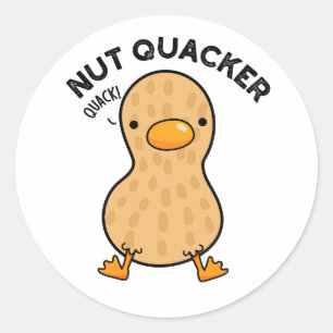 Nöt Quacker Funny Peanut Puns Runt Klistermärke