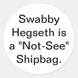 Not-See Shipbag Hegseth Hankamer Artjunkhaus Yuck! Runt Klistermärke