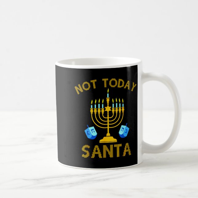 Not Today Santa Funny Hanukkah Pajama Menorah Jewi Kaffemugg (Höger)