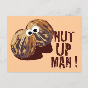 "NÖT UP MAN" humoristisk parodi Vykort