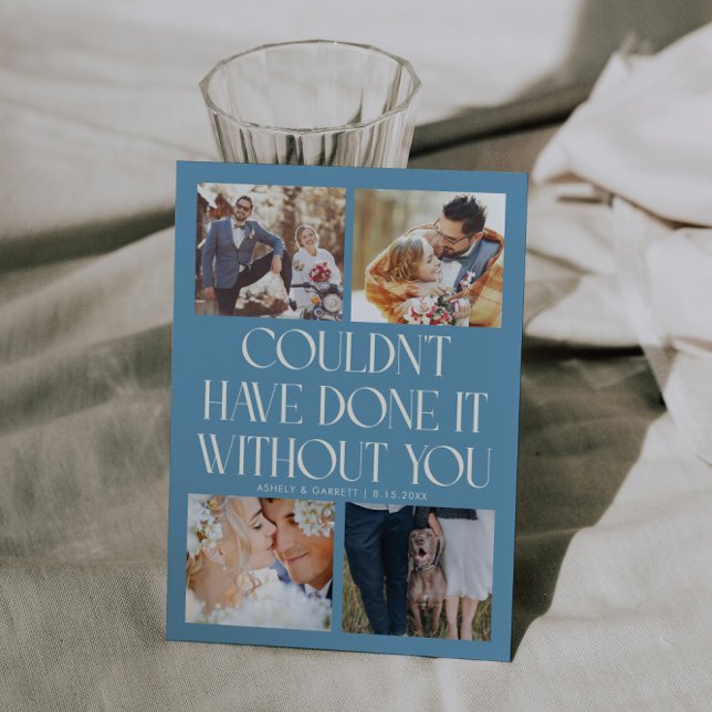 Not Without You Wedding 4-Photo Denim Blue Tack Kort (Skapare uppladdad)