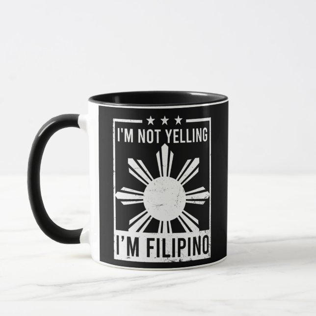 Not Yelling I'm Filipino Design Philippine Mugg (Vänster)