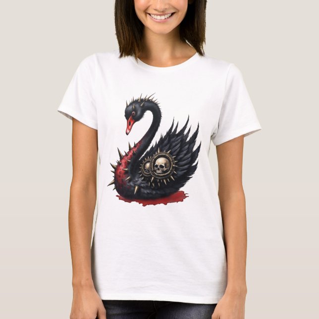Not Your Average Swan – Spikes, Skulls & Sass.  T Shirt (Framsida)