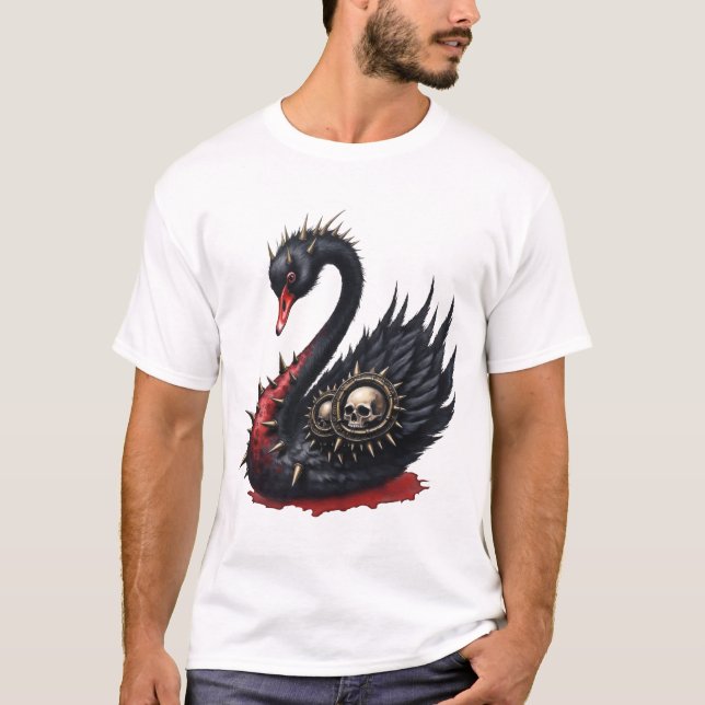 Not Your Average Swan – Spikes, Skulls & Sass.  T Shirt (Framsida)