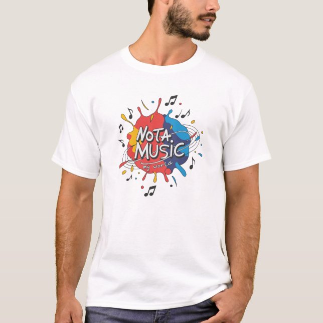 NOTA MUSIC My World Design - Vibrant Paint Splash T Shirt (Framsida)