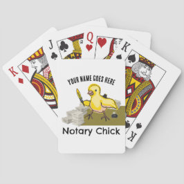 Notär Chick Gult Feather Quill Customized Namn Casinokort