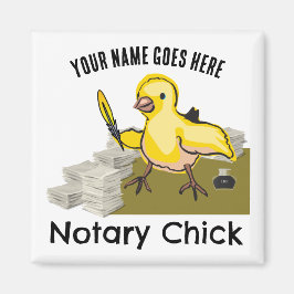 Notär Chick Gult Feather Quill Customized Namn Magnet