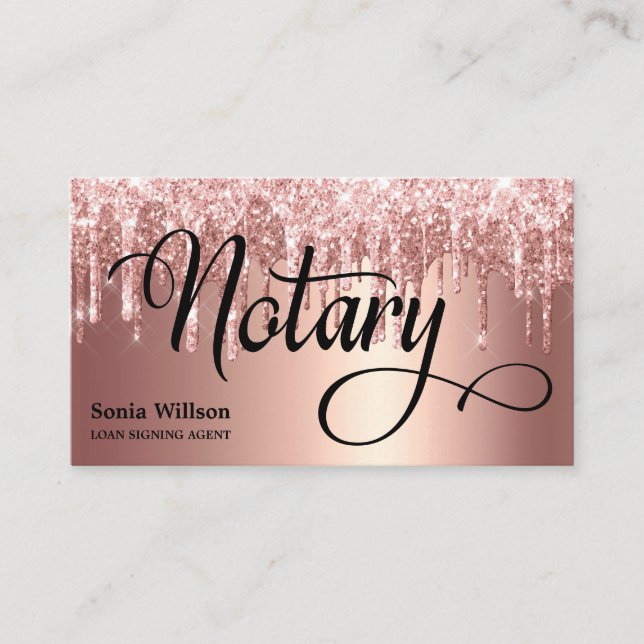 Notär elegant ro guld typograferingspenna visitkort (Framsida)