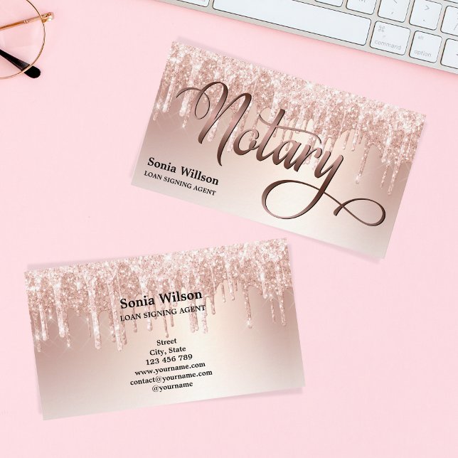 Notär elegant ro guld typograferingspenna visitkort (Skapare uppladdad)