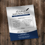 Notär Loan Signing Agent marinblå Silver Glitter<br><div class="desc">Notär Loan Signing Agent Navy Blue & Silver Glitter Flyers.</div>