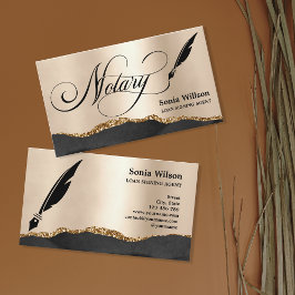 Notär Loan Signing Agent Modern Ro Guld Agate B Visitkort