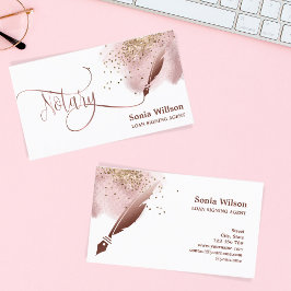 Notär Loan Signing Agent Modern Ro Guld Agate Visitkort