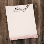 Notär Loan Signing Agent Modern Ro Guld Glitter Flygblad<br><div class="desc">Notär Loan Signing Agent Modern Ro Glitter-flygare vid Guld.</div>