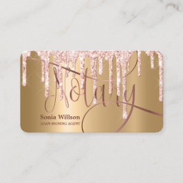Notär Loan Signing Agent Modern Ro Guld Glitter Visitkort