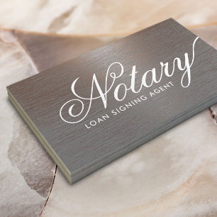 Notär Loan Signing Agent typography Copper Metall Visitkort