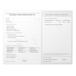 Notariats korrigerings identitetsverifieringsblad anteckningsblock
