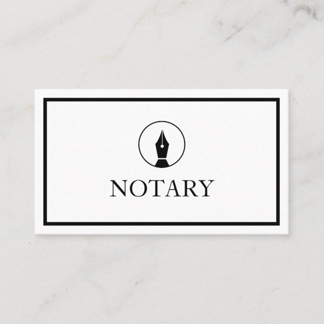 Notarie Agent Pen Logotyp Freelance Calligraphy Wr Visitkort (Framsida)