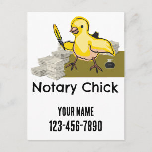 Notarie Chick Guldfjäderpenna Specialbeställning Vykort