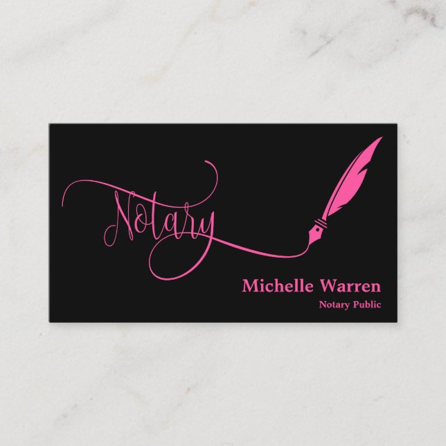 notarie Feather-lån som undertecknar turkos-affär Visitkort (Framsida)