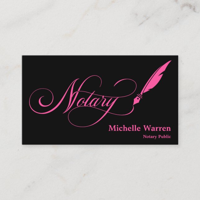 notarie Feather-lån som undertecknar turkos-affär Visitkort (Framsida)