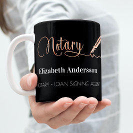 Notarie kredit underskrift agent svart ros guld kaffemugg