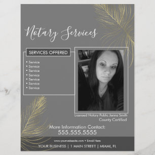 Notarie Services Grått Guld Photo Business Flyer