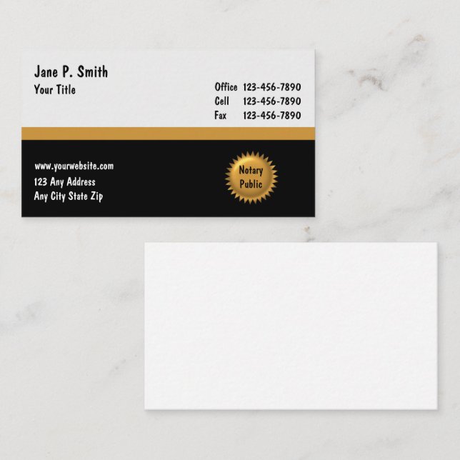 Notariska Affärskort_2 Visitkort (Fram/baksida)