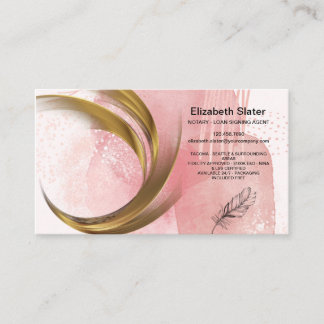 Notariskt Affärskort Ro Rosa Guld Swirl-design Visitkort