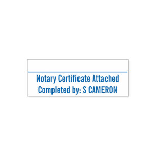 Notariskt certifikat, bilaga Frimärke Självfärgande Stämpel