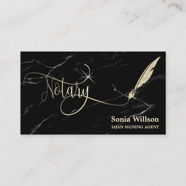 Notariskt elegant ro guld typograferingspenna Bu Visitkort (Framsida)