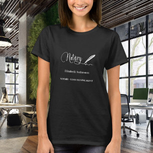 Notariskt lån med svart blankt agent-penna t shirt